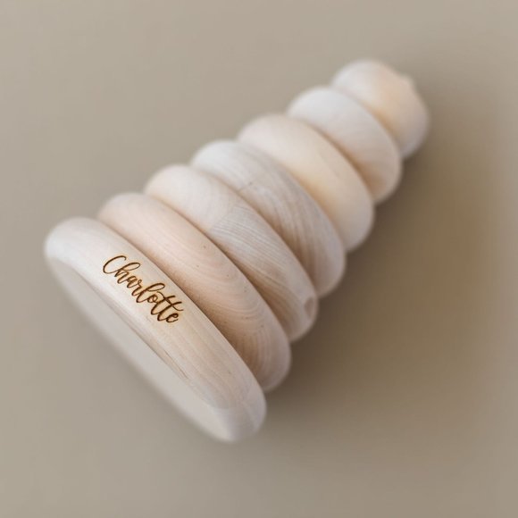 Personalized Wooden Pyramid Stacking Toy - Picture 2 of 6